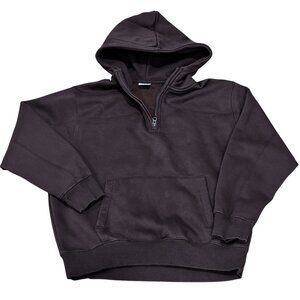 Zara Kids quarter zip hoodie brown chocolate color size 13/14